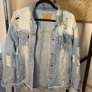 Distressed Demin Jacket, M, Oversized